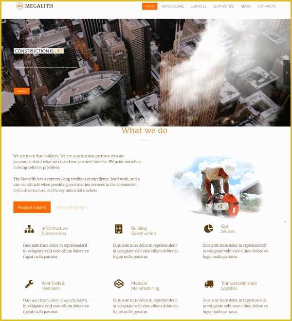 Free Manufacturing Website Templates Of 30 Construction Website themes & Templates
