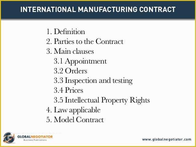 Free Manufacturing Website Templates Of International Manufacturing Contract Contract Template