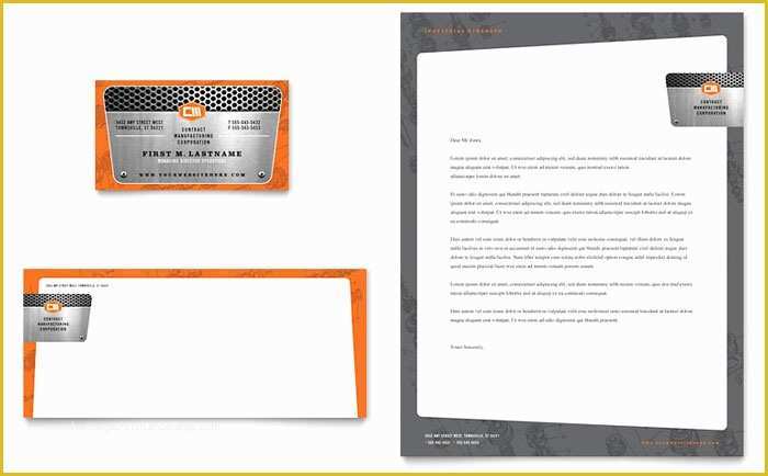 Free Manufacturing Website Templates Of Manufacturing Engineering Business Card & Letterhead