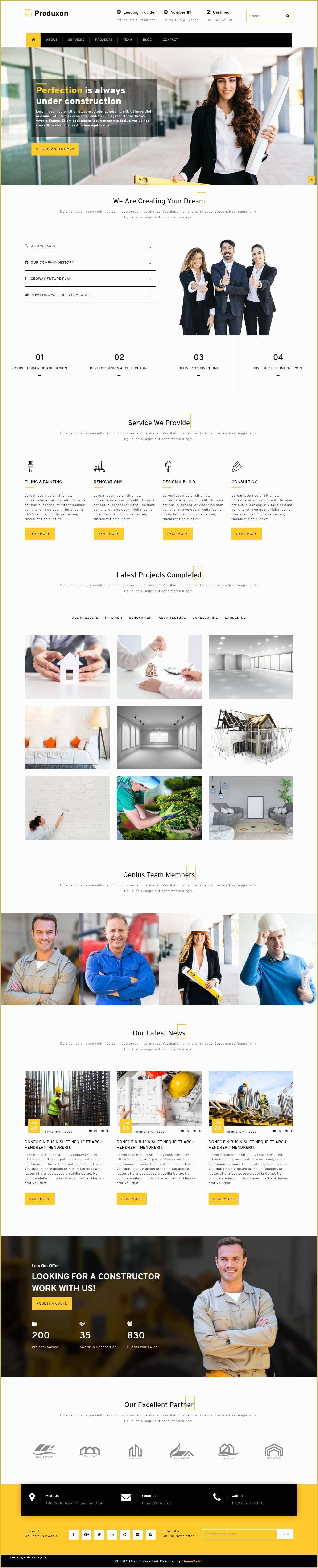 Free Manufacturing Website Templates Of Produxon Responsive Manufacturing Website Templates