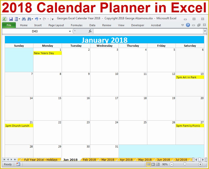 Free Marketing Calendar Template 2018 Of 2018 Excel Calendar Year Template Printable Monthly