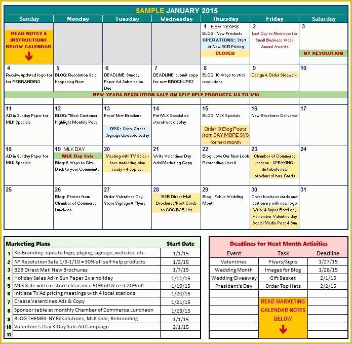 Free Marketing Calendar Template 2018 Of Marketing Calendar Excel Template