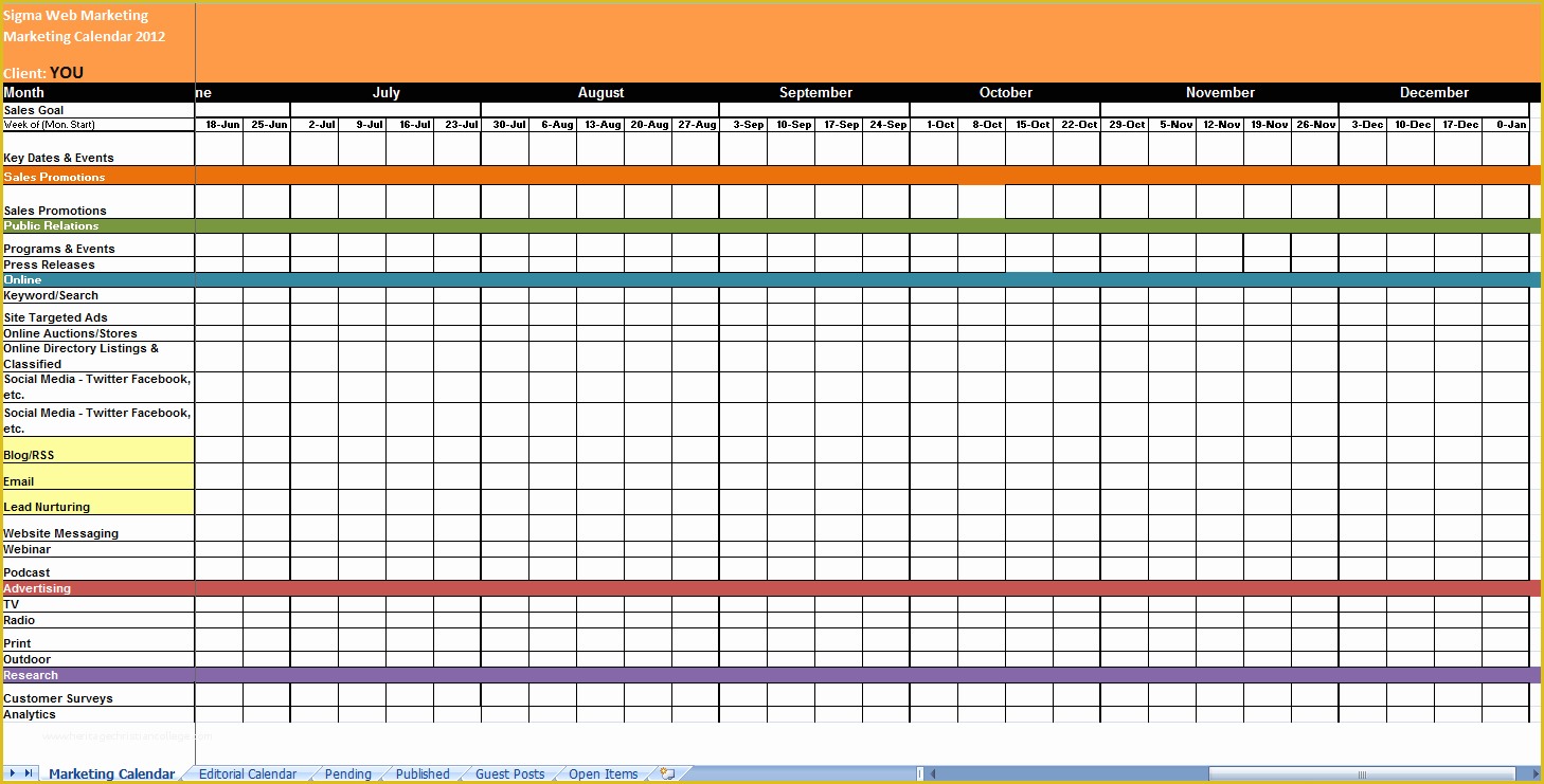 Free Marketing Calendar Template 2018 Of Marketing Calendar S M A R T Goals & Strategy Checklist
