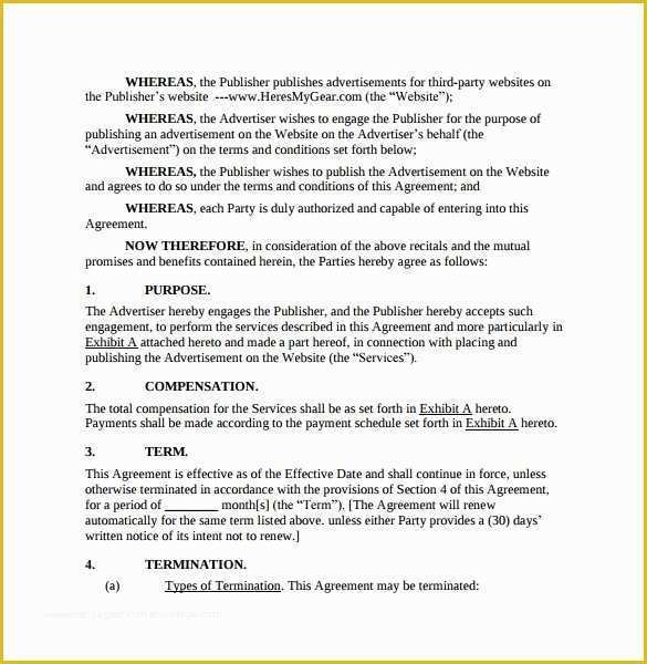 Free Marketing Contract Template Of 7 Advertising Contract Templates to Download