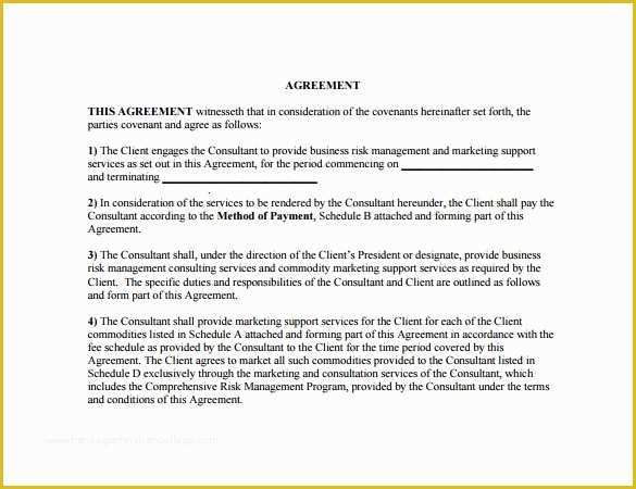 Free Marketing Contract Template Of 8 Sample Marketing Agreements