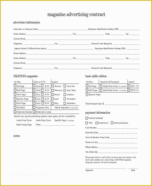 Free Marketing Contract Template Of Advertising Contract Template 10 Word Pdf Google Docs