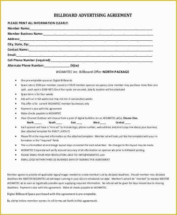 Free Marketing Contract Template Of Advertising Contract Template 10 Word Pdf Google Docs