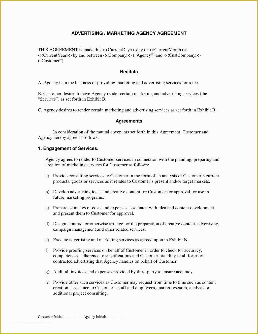 Free Marketing Contract Template Of Digital Marketing Contract Template