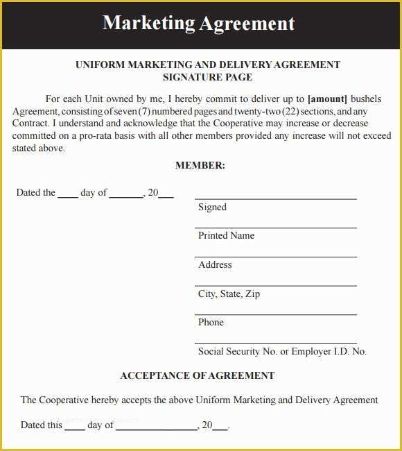 Free Marketing Contract Template Of Marketing Agreement Template 29 Download Free Documents