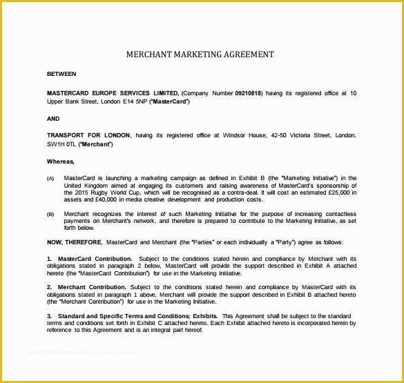 Free Marketing Contract Template Of Marketing Agreement Template 29 Download Free Documents