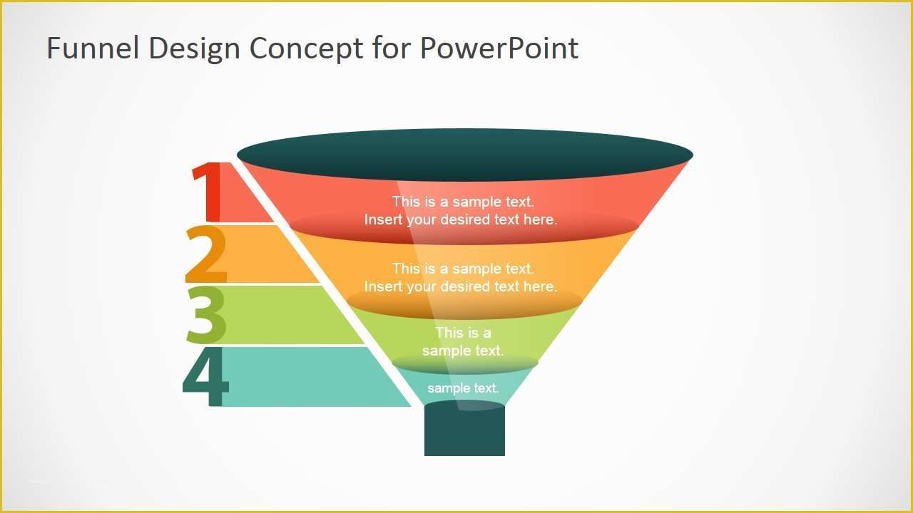 Free Marketing Funnel Template Of 4 Step Funnel Concept Design Slidemodel