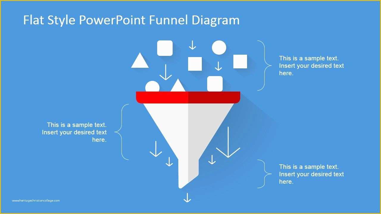 Free Marketing Funnel Template Of Flat Design Powerpoint Funnel Diagram