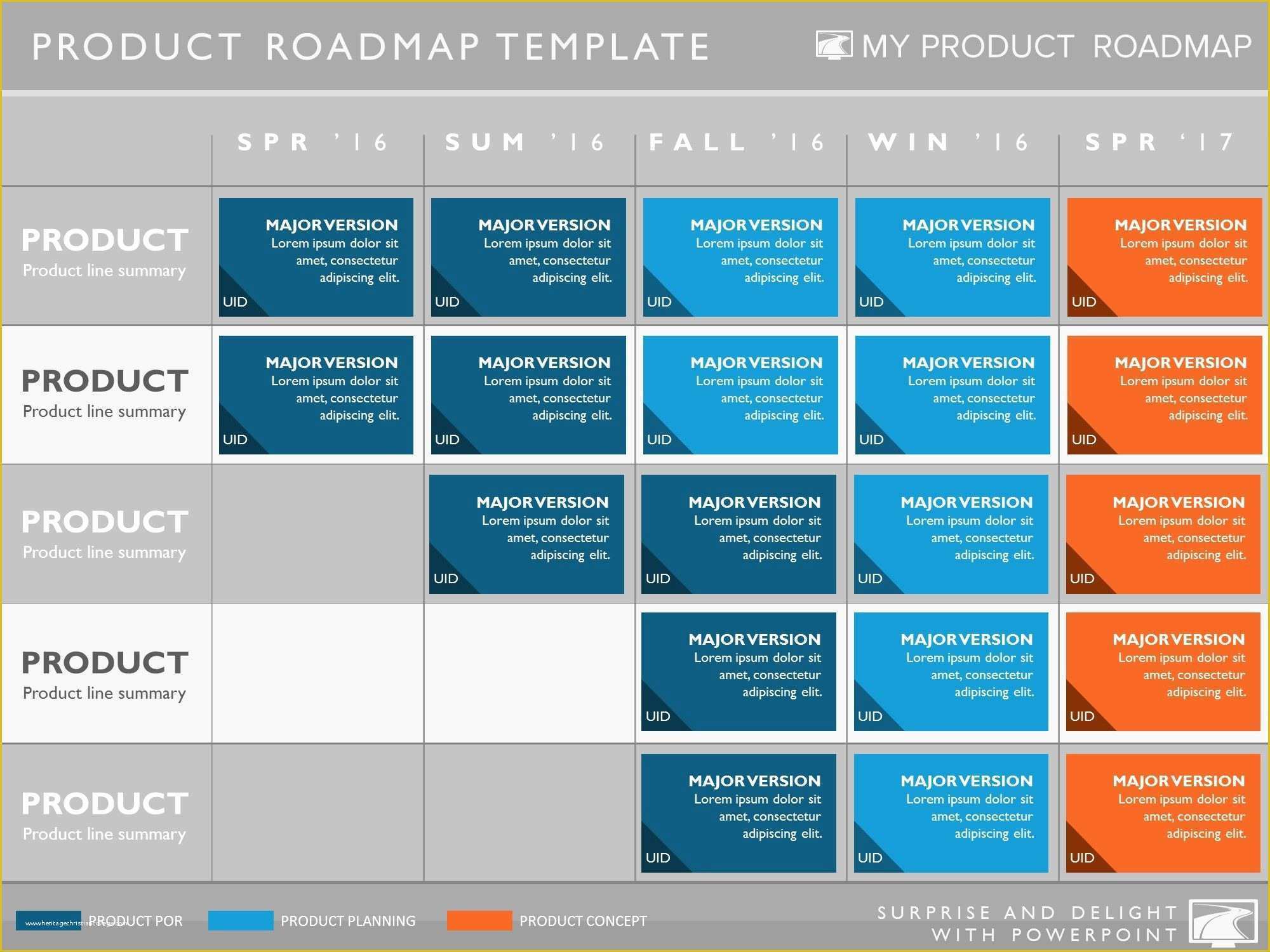 Free Marketing Roadmap Template Of Five Phase Product Portfolio Timeline Roadmapping