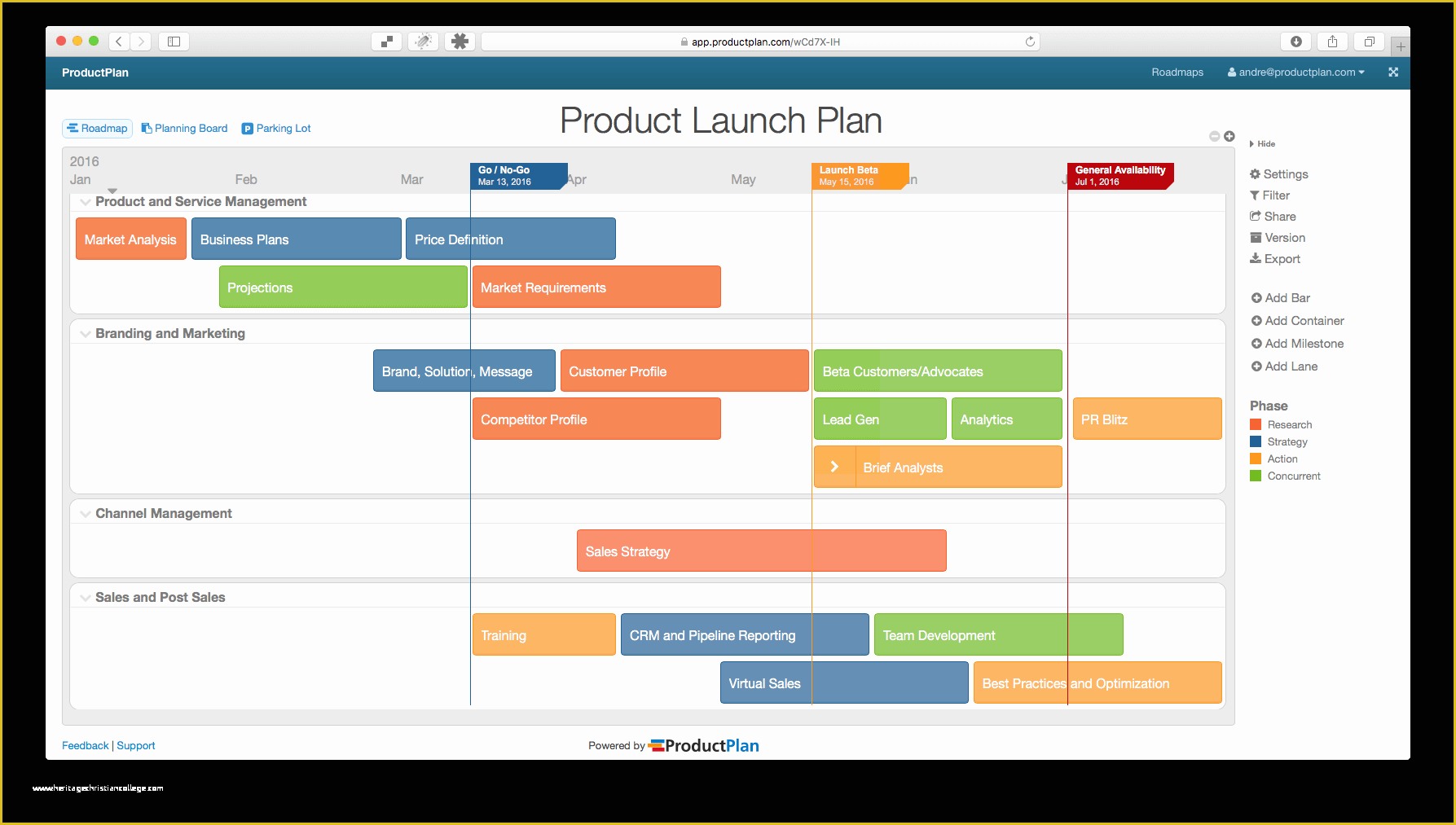 Free Marketing Roadmap Template Of Three Example Marketing Roadmaps