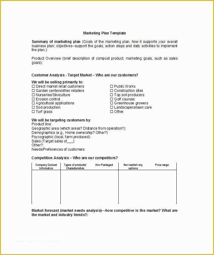 Free Marketing Templates Of 30 Professional Marketing Plan Templates Template Lab