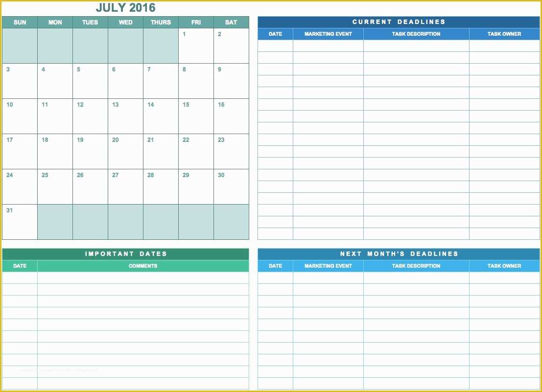 Free Marketing Templates Of 9 Free Marketing Calendar Templates for Excel Smartsheet