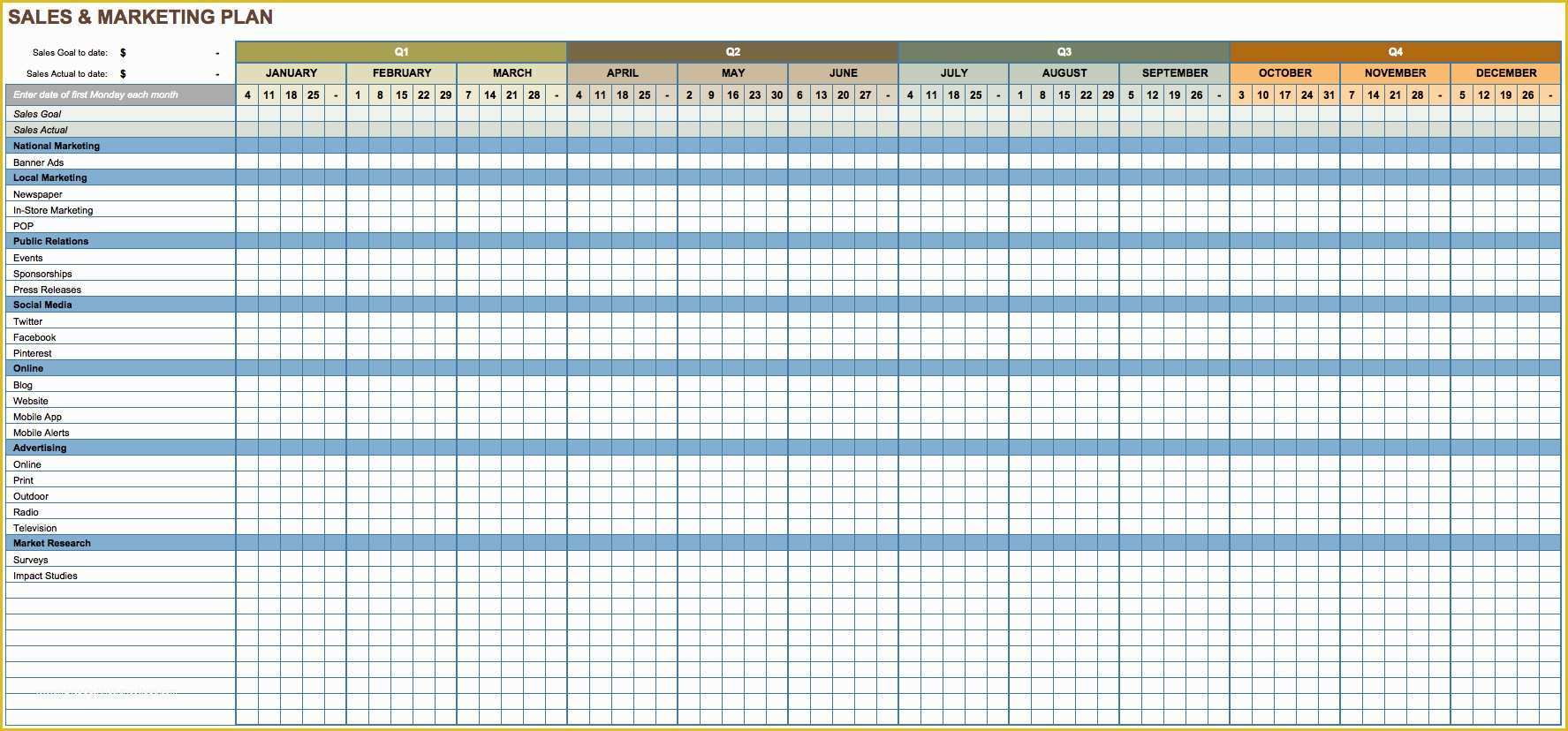 Free Marketing Templates Of Free Marketing Plan Templates for Excel Smartsheet