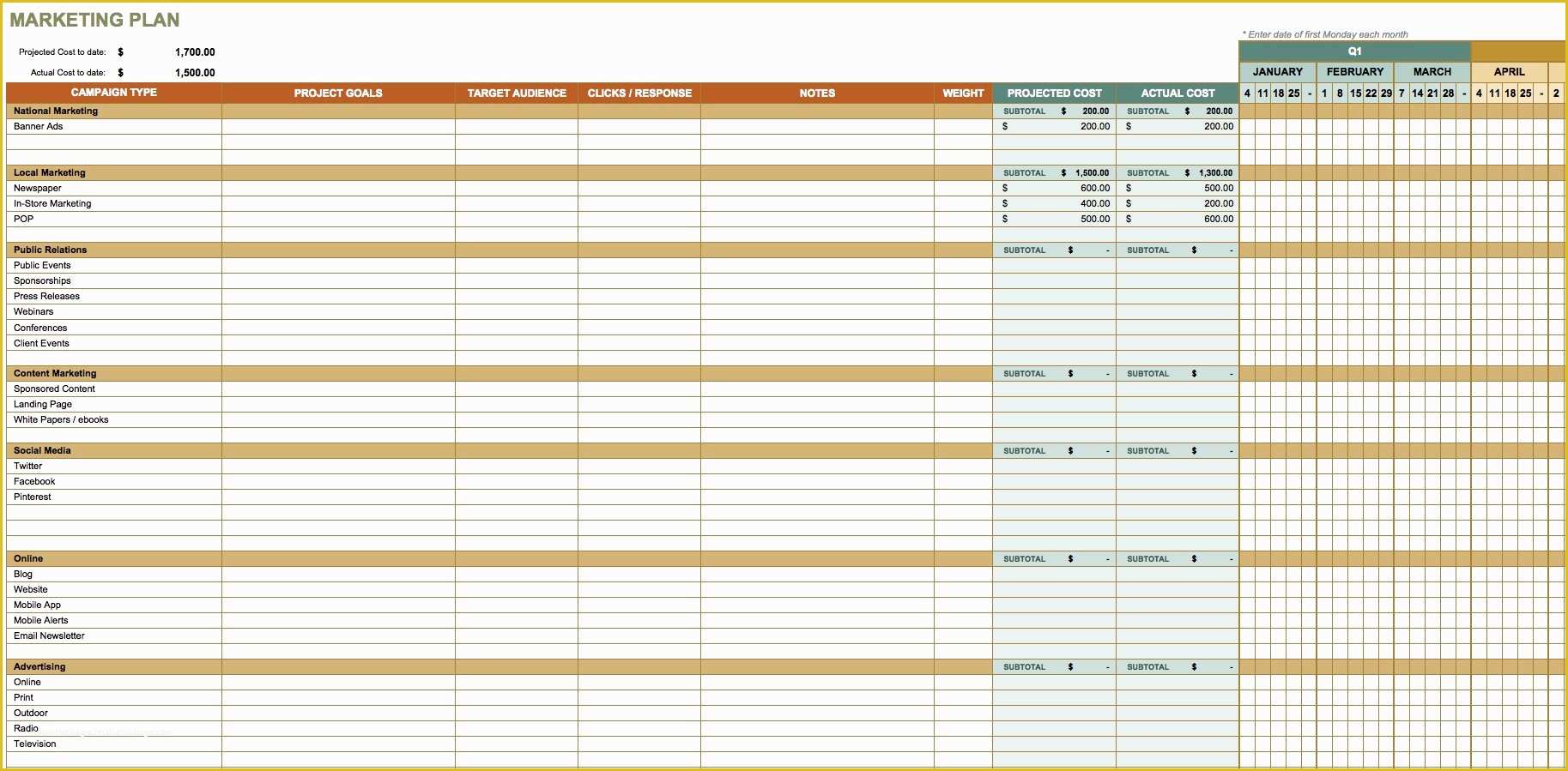 Free Marketing Templates Of Free Marketing Plan Templates for Excel Smartsheet