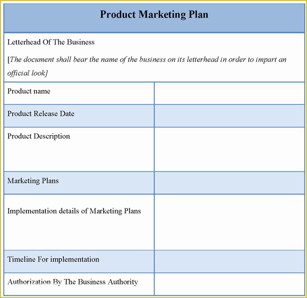 Free Marketing Templates Of Product Template for Marketing Plan Template Of Product