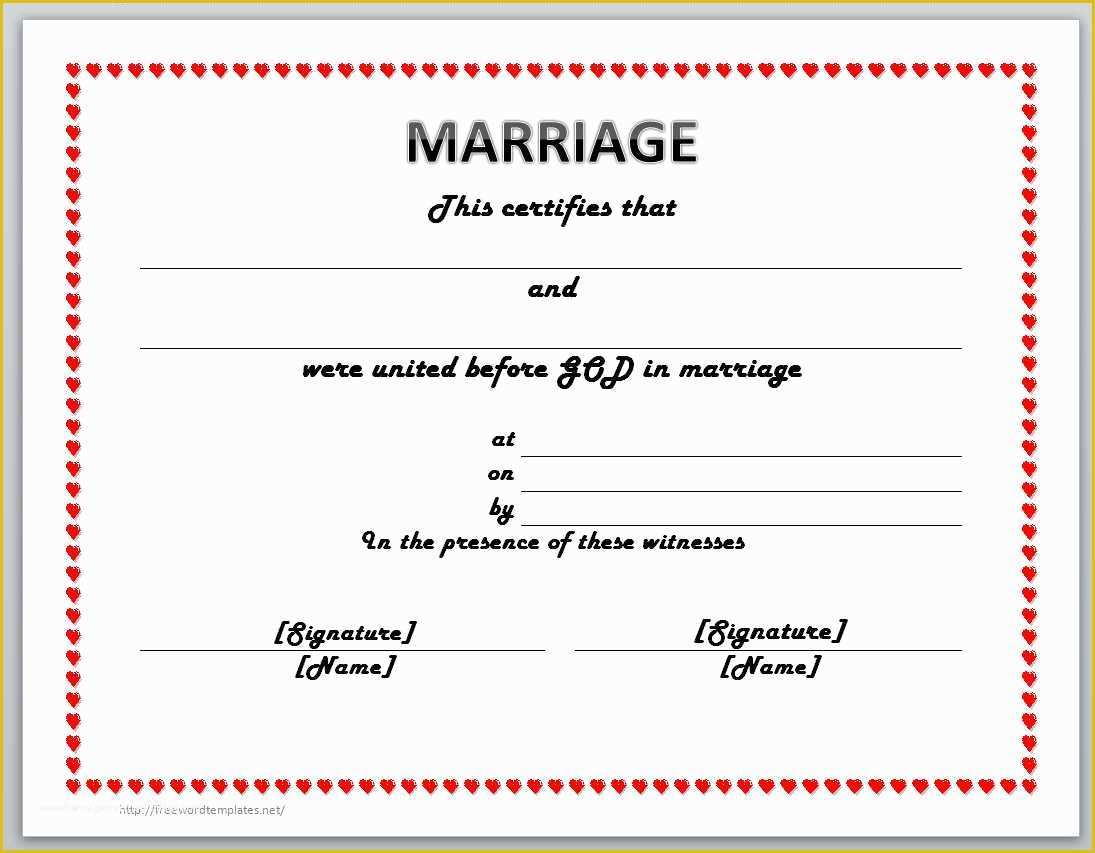 Free Marriage Certificate Template Microsoft Word Of 13 Free Certificate Templates for Word