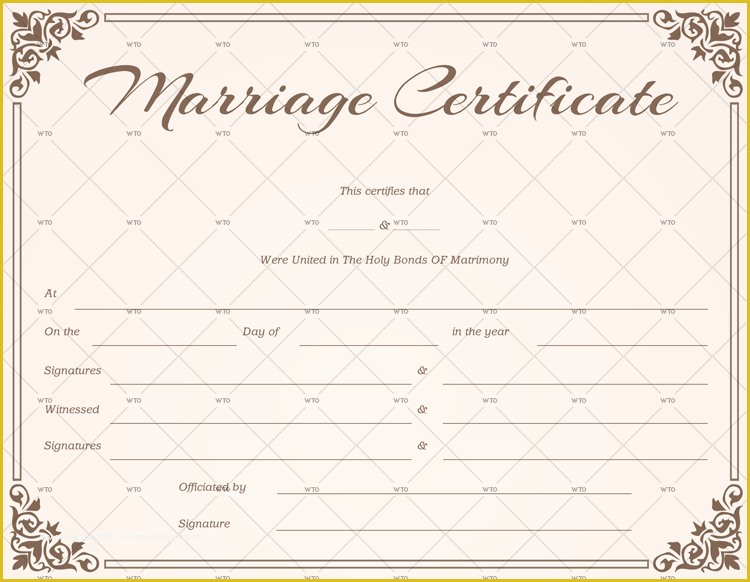 Free Marriage Certificate Template Microsoft Word Of 60 Marriage Certificate Templates for Microsoft Word