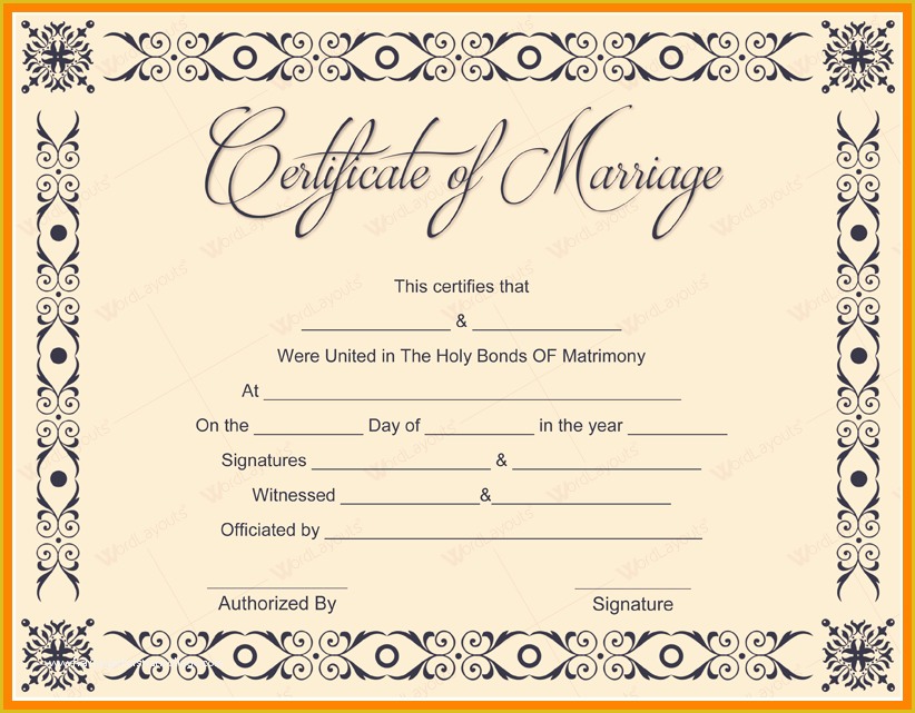 Free Marriage Certificate Template Microsoft Word Of 9 Marriage Certificate Template Microsoft Word