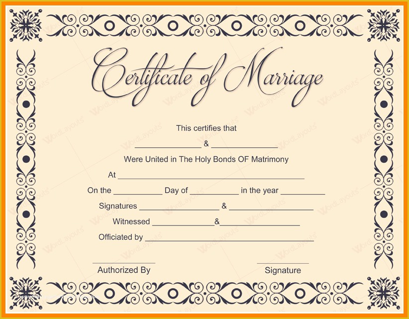 Free Marriage Certificate Template Microsoft Word Of 9 Marriage Certificate Template Microsoft Word