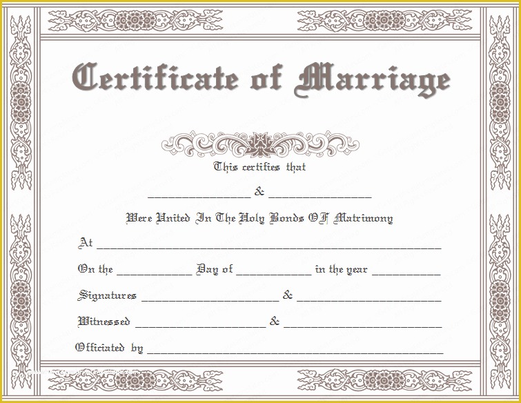 Free Marriage Certificate Template Microsoft Word Of Classic Marriage Certificate Template