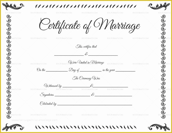 Free Marriage Certificate Template Microsoft Word Of Marriage Certificate Template 22 Editable for Word