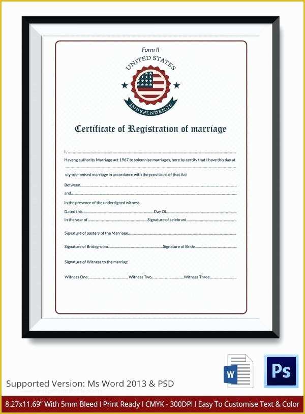 Free Marriage Certificate Template Microsoft Word Of Marriage Certificate Template Keepsake Marriage