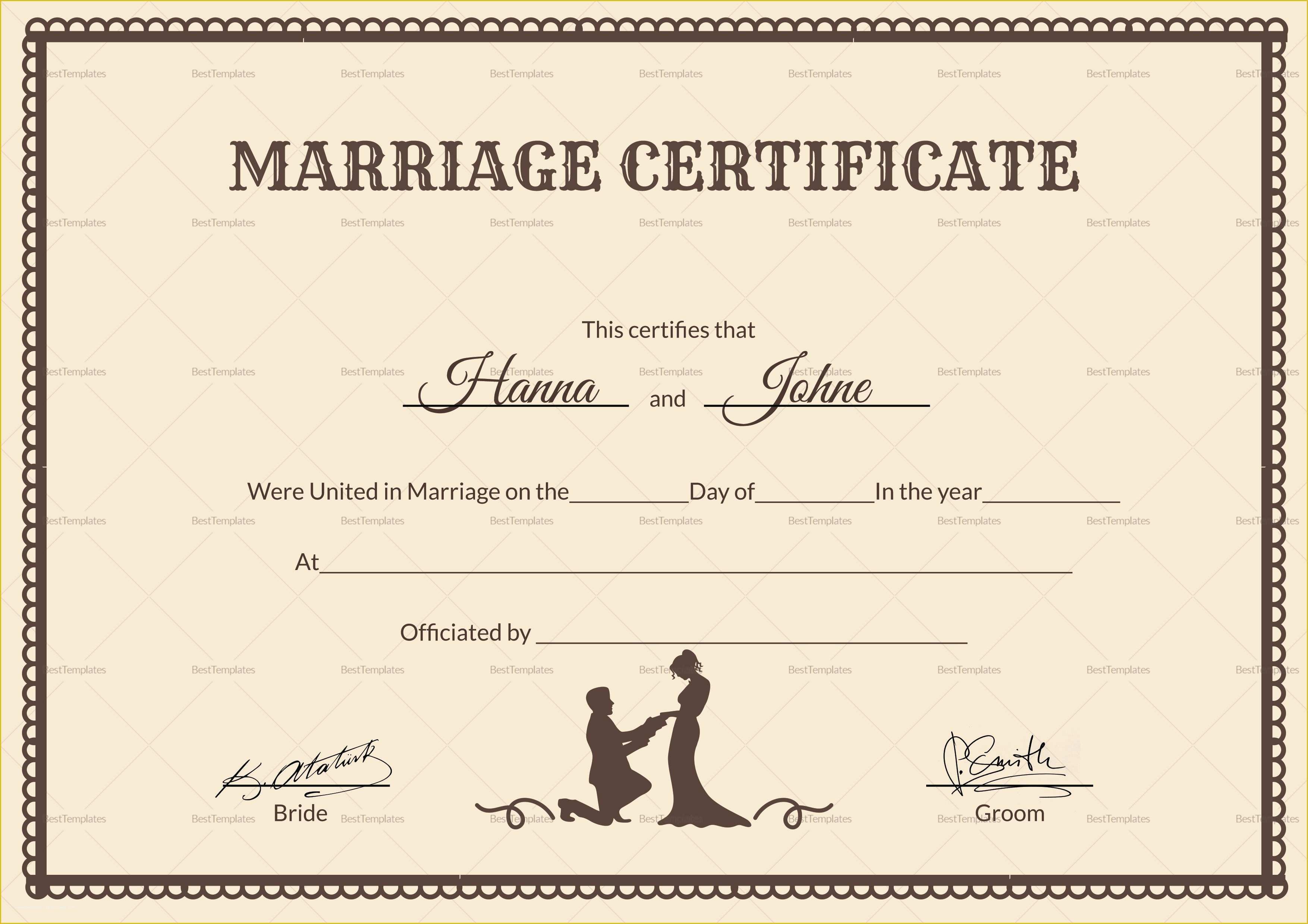 Free Marriage Certificate Template Microsoft Word Of Marriage Certificate Template