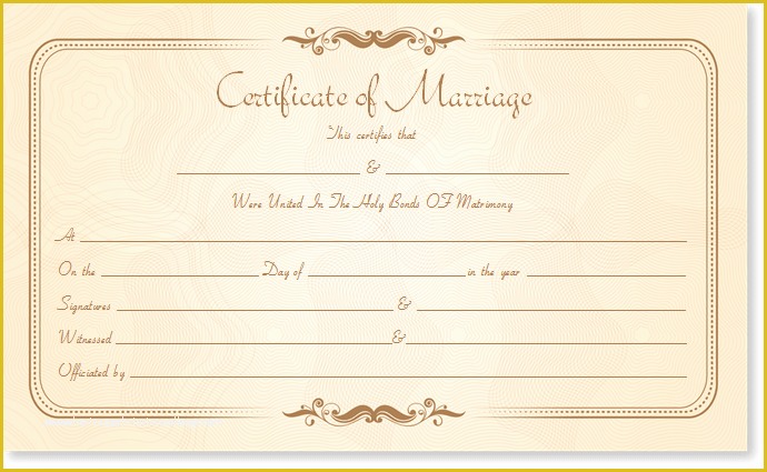 Free Marriage Certificate Template Microsoft Word Of Marriage Certificate Template Write Your Own Certificate