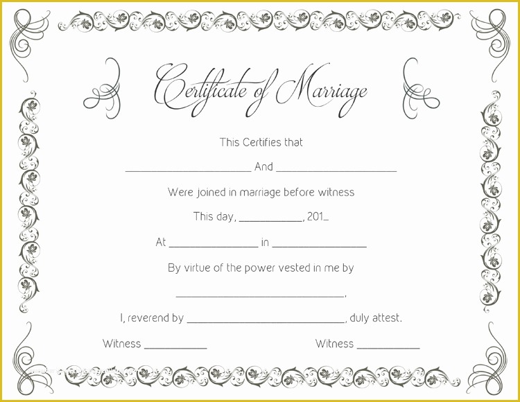 Free Marriage Certificate Template Microsoft Word Of Printable Marriage Certificate Templates 10 Editable