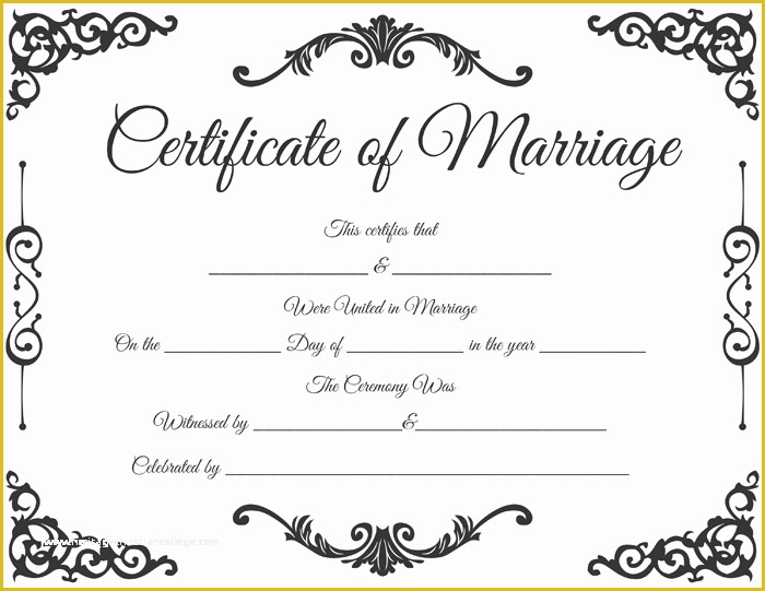 Free Marriage Certificate Template Microsoft Word Of Traditional Corner Marriage Certificate Template Dotxes