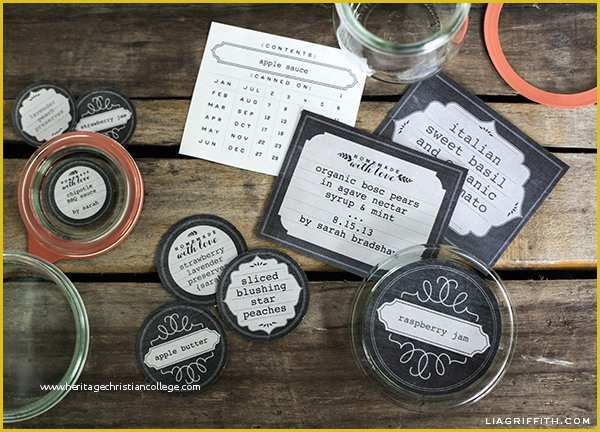 Free Mason Jar Label Templates Of Chalkboard Canning & Freezer Labels by Lia Griffith