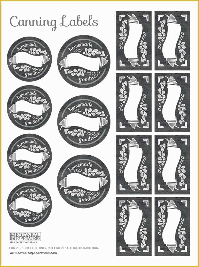 Free Printable Jar Labels Template