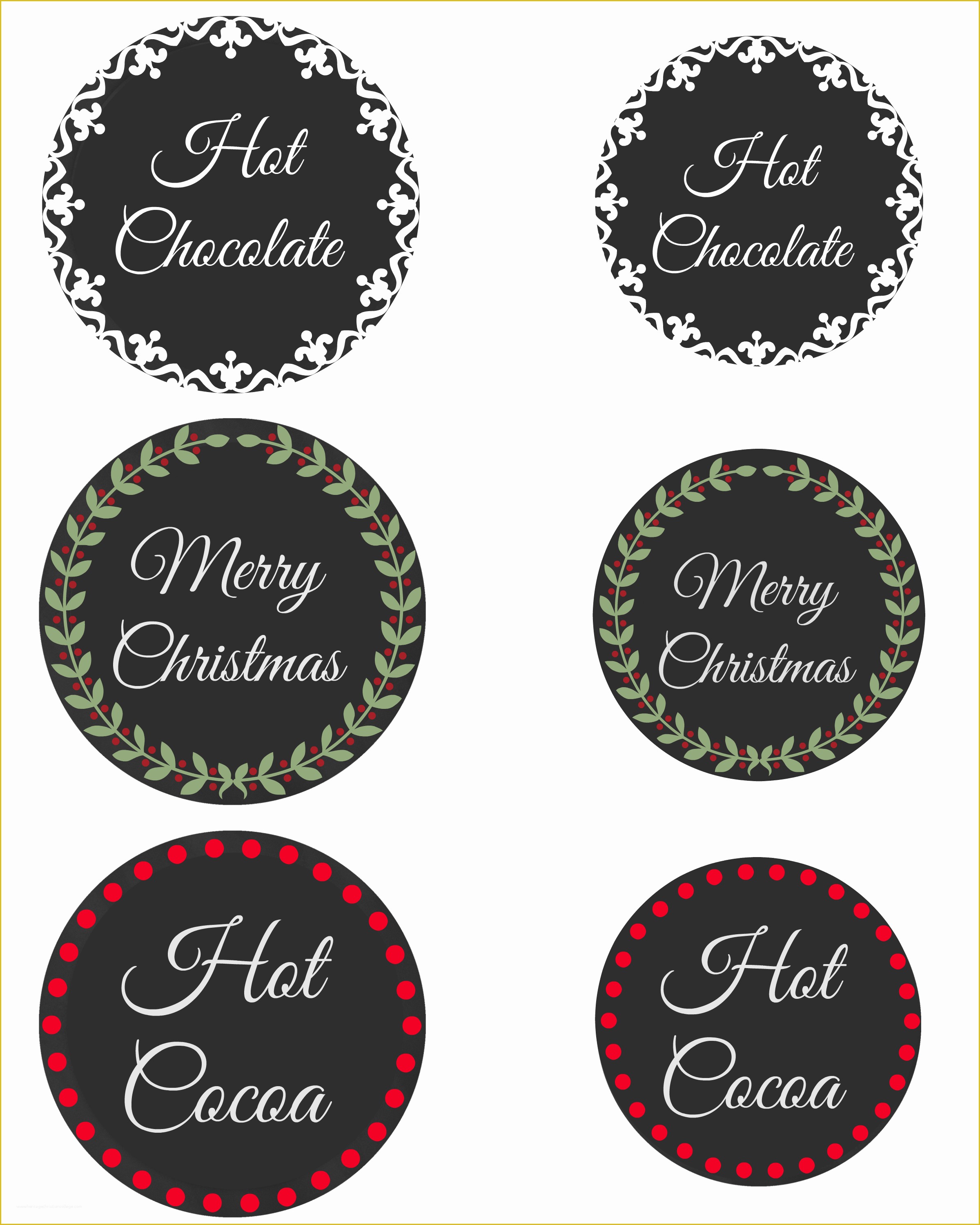 Free Mason Jar Label Templates Of Homemade Hot Cocoa Recipe with Printable Chalkboard Labels