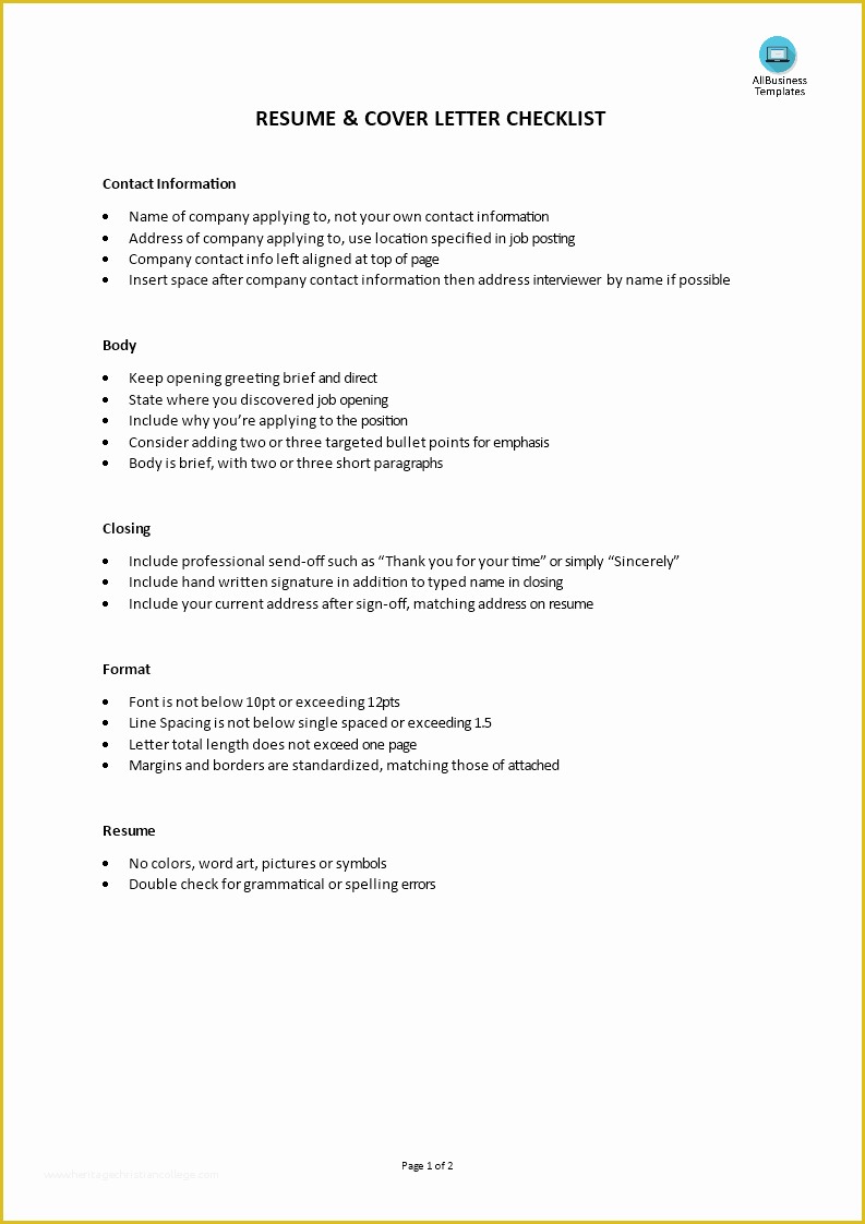 Free Matching Cover Letter and Resume Templates Of Free Resume Genius Cover Letter Checklist