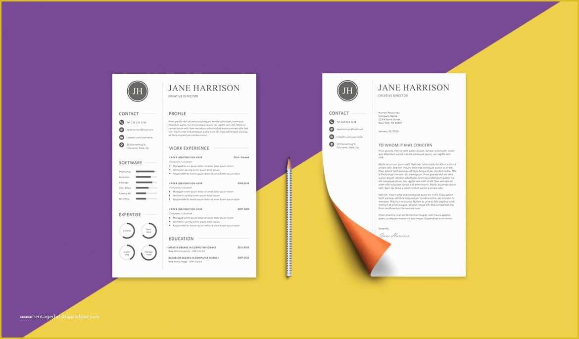 Free Matching Cover Letter and Resume Templates Of Free Resume Template and Cover Letter Graphicadi