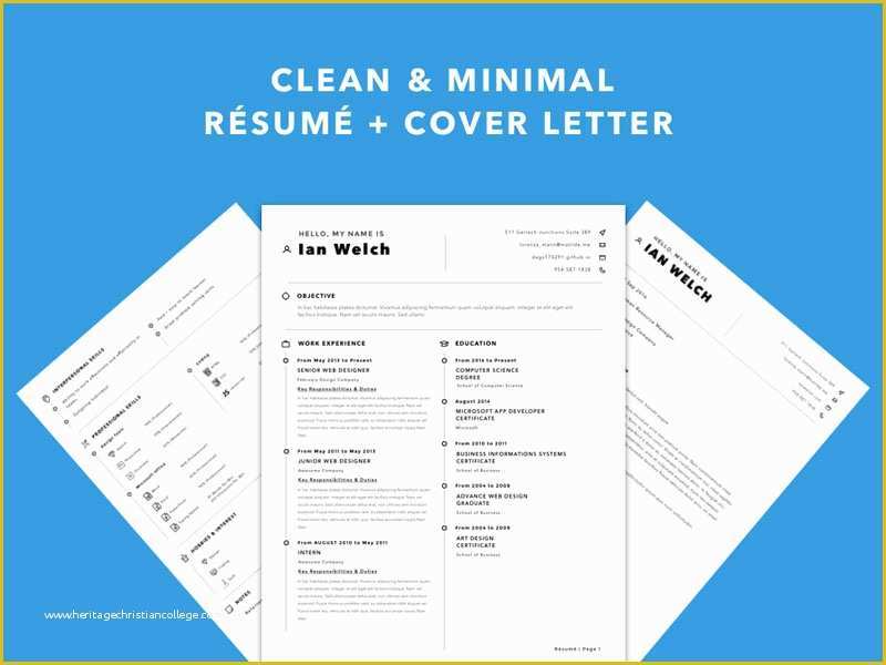 Free Matching Cover Letter and Resume Templates Of Free Simple Sketch Resume Template with Matching Cover Letter