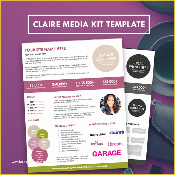 Free Media Kit Template Of Blogger Media Kit Press Kit Template Hipmediakits