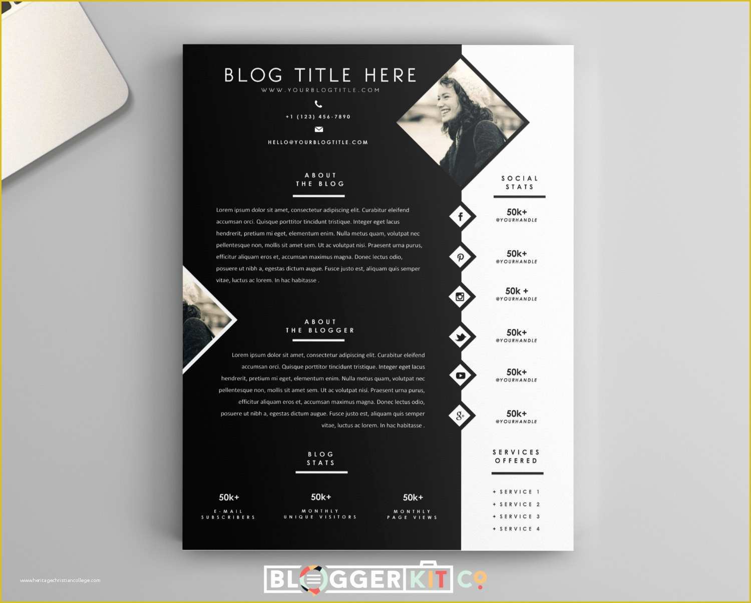 Free Media Kit Template Of E Page Media Kit Template Press Kit Template by Bloggerkitco