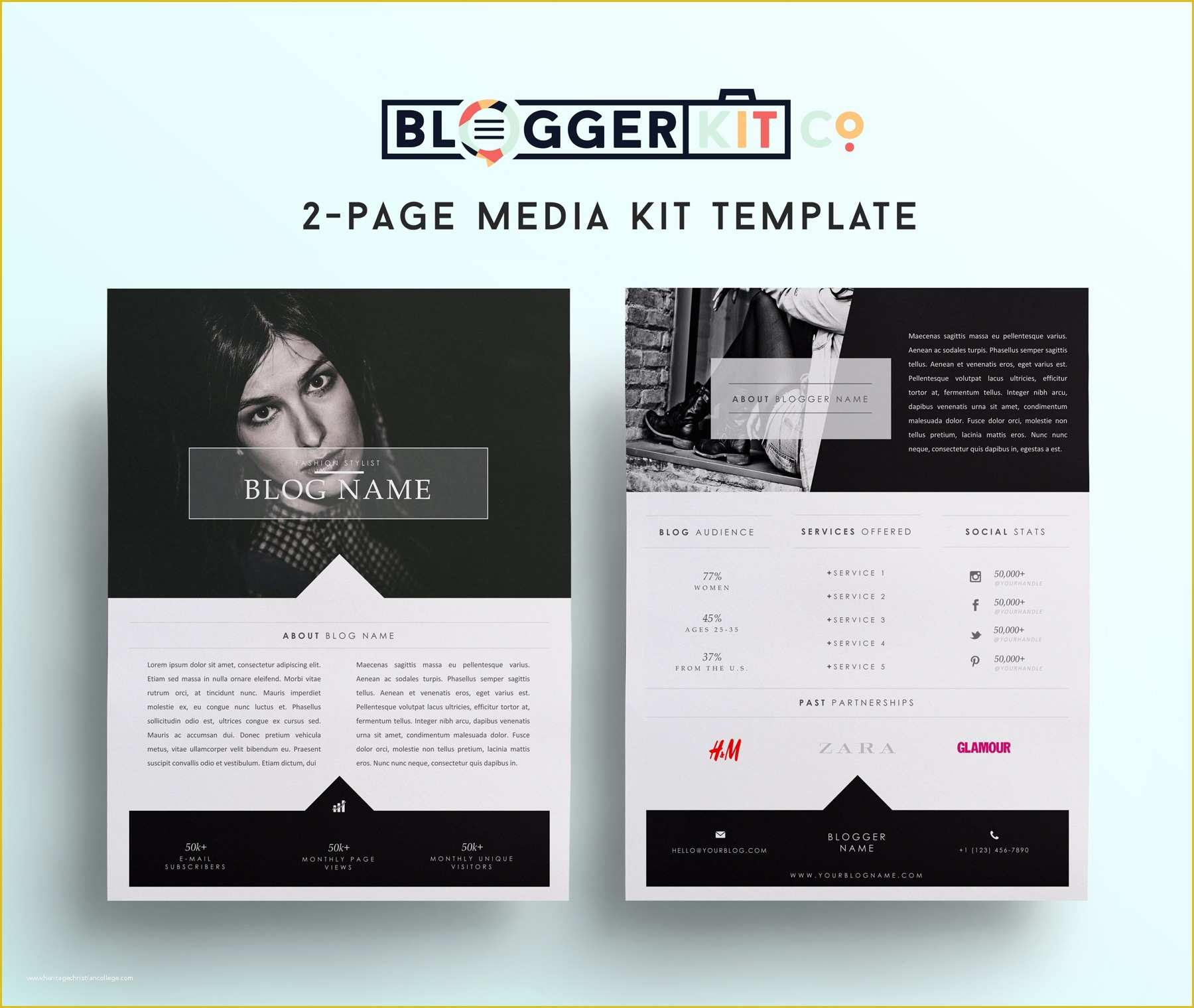 Free Media Kit Template Of Fashion Blogger Media Kit Template