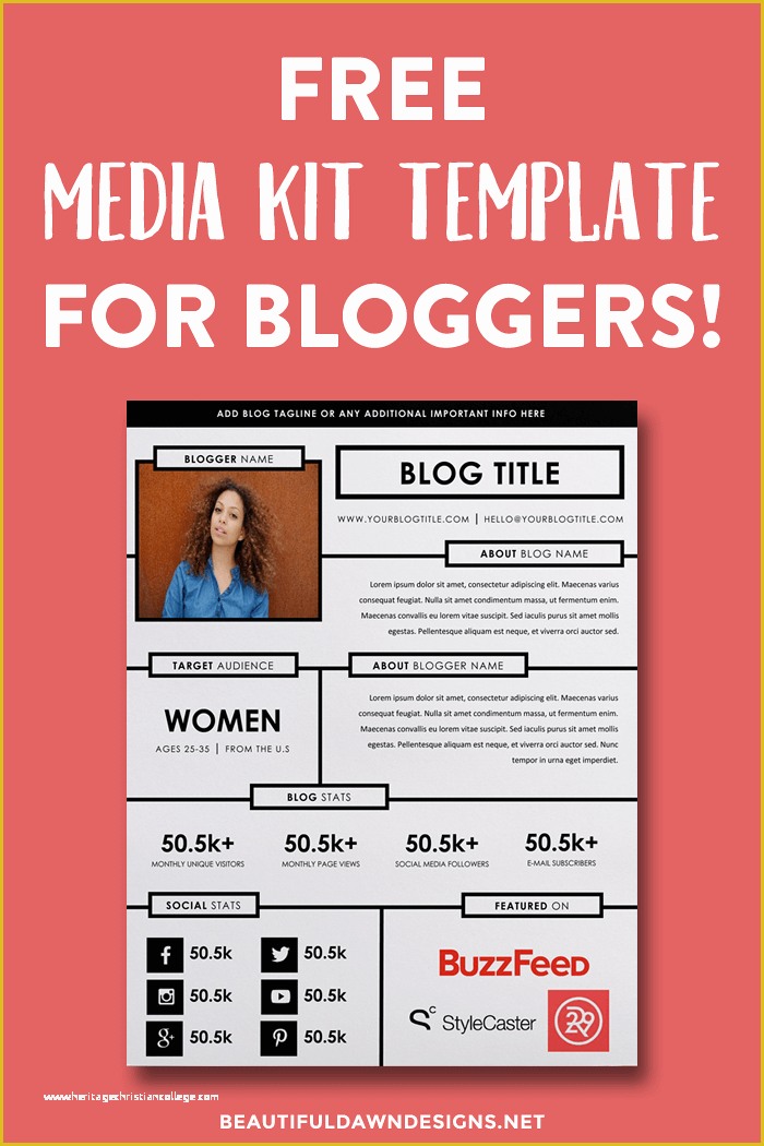 Free Media Kit Template Of Free Blogging Resources Beautiful Dawn Designs