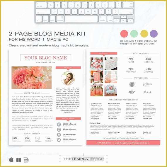 Free Media Kit Template Of Media Kit Template 2 Page Blog Media Kit Press Kit