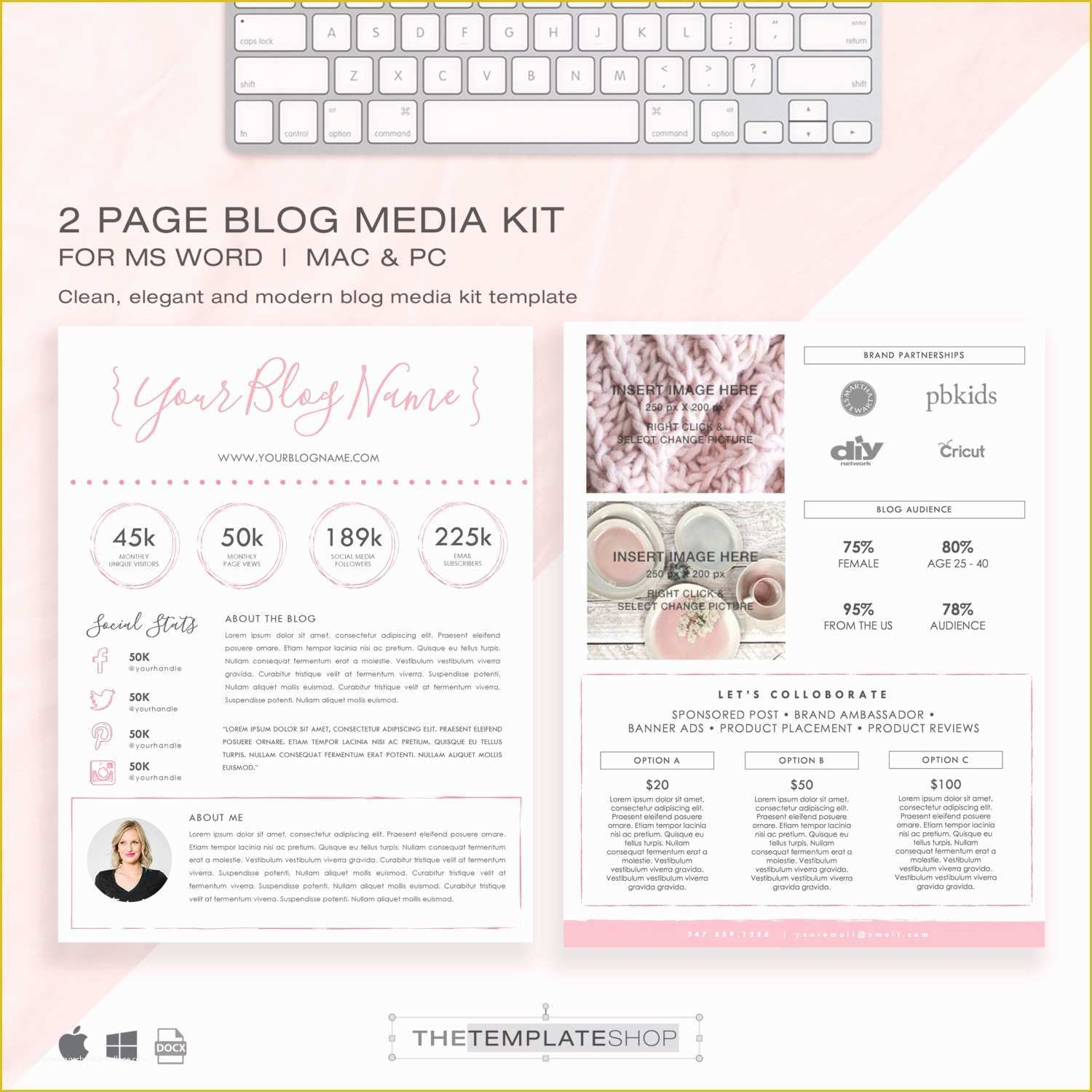 Free Media Kit Template Of Media Kit Template 2 Page Blog Media Kit Press Kit