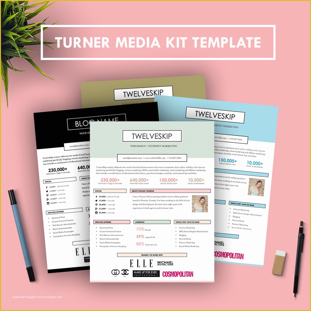 Free Media Kit Template Of Turner Media Kit