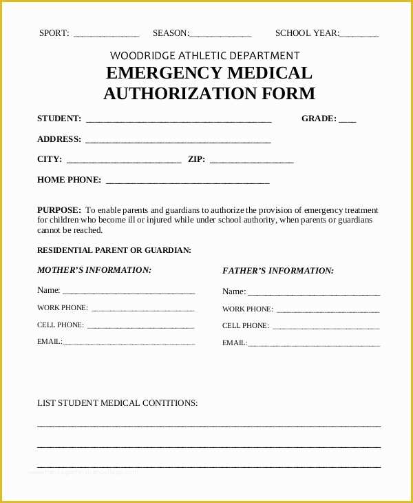 Free Medical Consent form Template Of 10 Printable Medical Authorization forms Pdf Doc