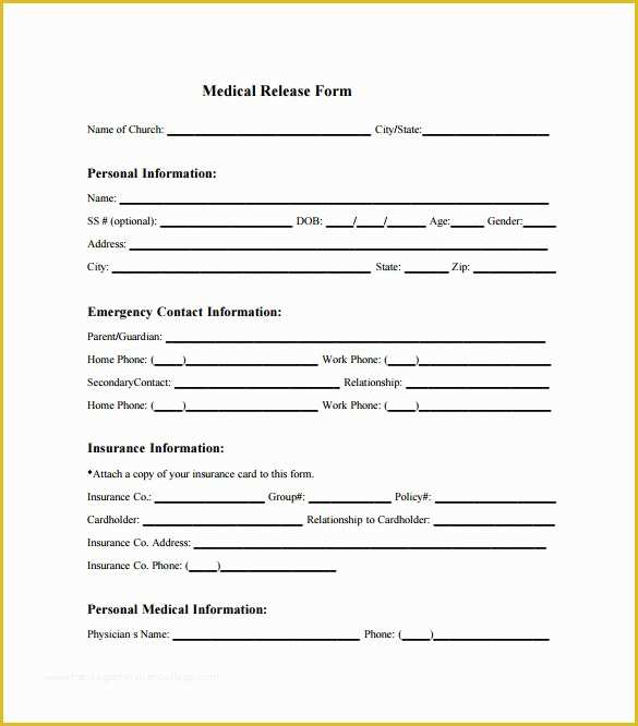 Free Medical Consent form Template Of 11 Medical Release forms
