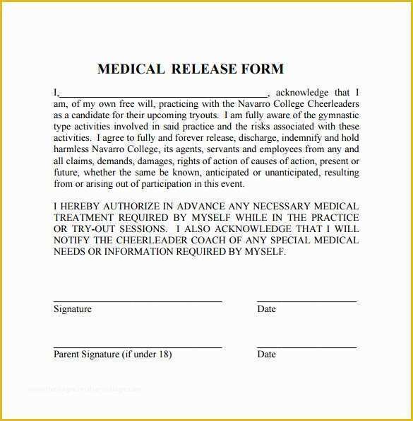 Free Medical Consent form Template Of 11 Medical Release forms